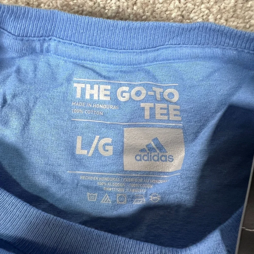 Adidas Mens L Blue NYCFC Short Sleeve The‎ Bronx NY Soccer Performance Tee NWT